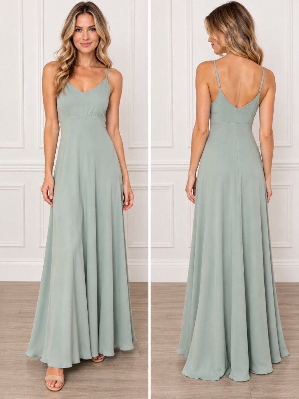 Show Me Your Mumu Faith Maxi Dress Silver Sage XXS Bridesmaid